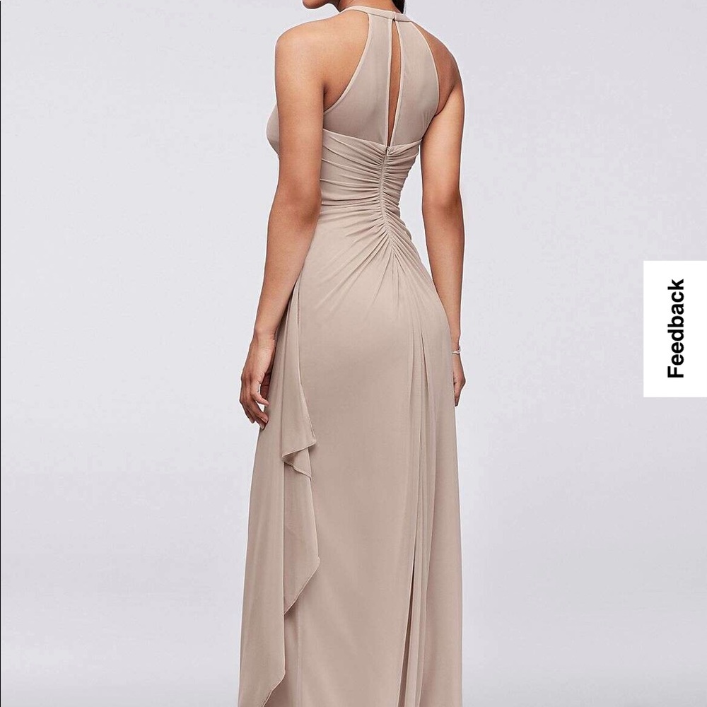 David’s Bridal Navy Blue Long Bridesmaid dress